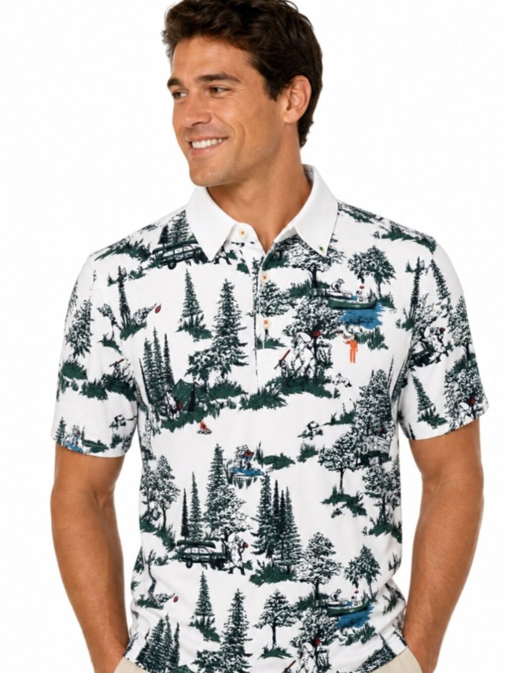 William Murray Golf polo white green football camping novelty rare polo shirt 2X
